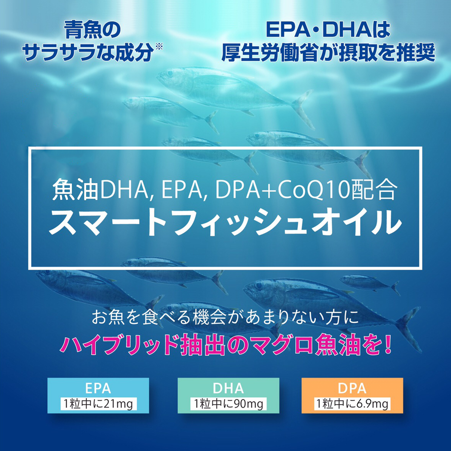 スマートフィッシュオイルのDHA・EPA・DPAの含有量